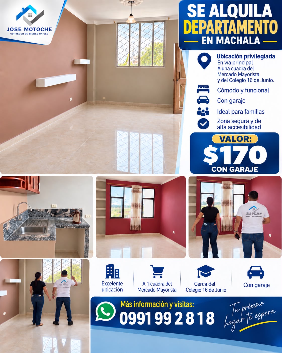 DEPARTAMENTO DE ARRIENDO EN MACHALA 